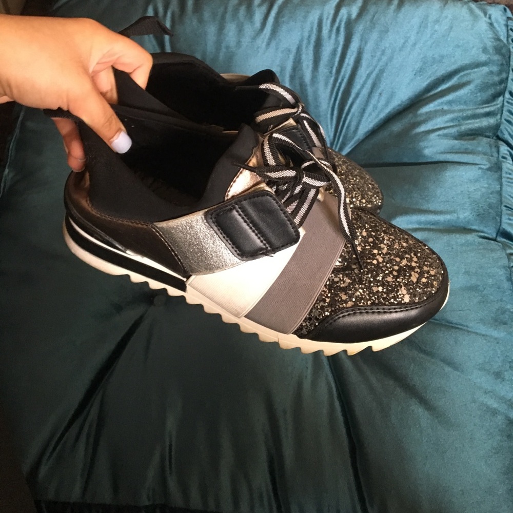 sparkly platform sneakers